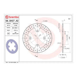 Brembo Prime Serie Oro Rear Brake Disc 68B407A3