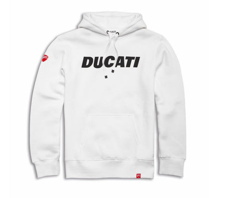 Ducati Logo White Hooded Sweatshirt