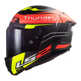 LS2 FF805C Thunder Carbon Attack - Matte Red / Hi-Vis Yellow 06