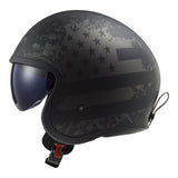 LS2 OF599 Spitfire II Flag Helmet - Matte Black 06