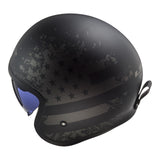 LS2 OF599 Spitfire II Black Flag Helmet - Matte Black / Titanium