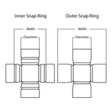 Whites ATV/UTV Joint Assembly WPUJ06 25mm/64.2mm ext. snap ring
